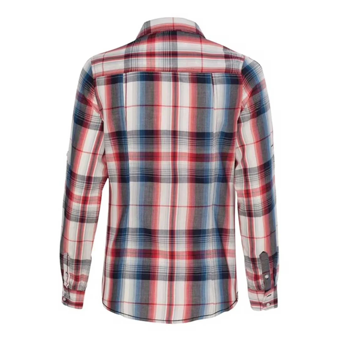 Burnside - Women's Long Sleeve Plaid Shirt (5222 RED) - Image 2