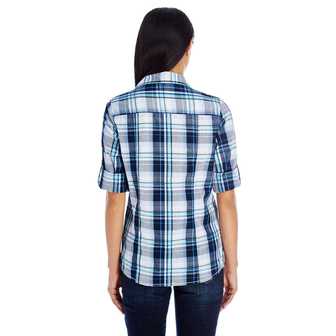 Burnside - Women's Plaid Shirt (5222 NVY) - Image 3