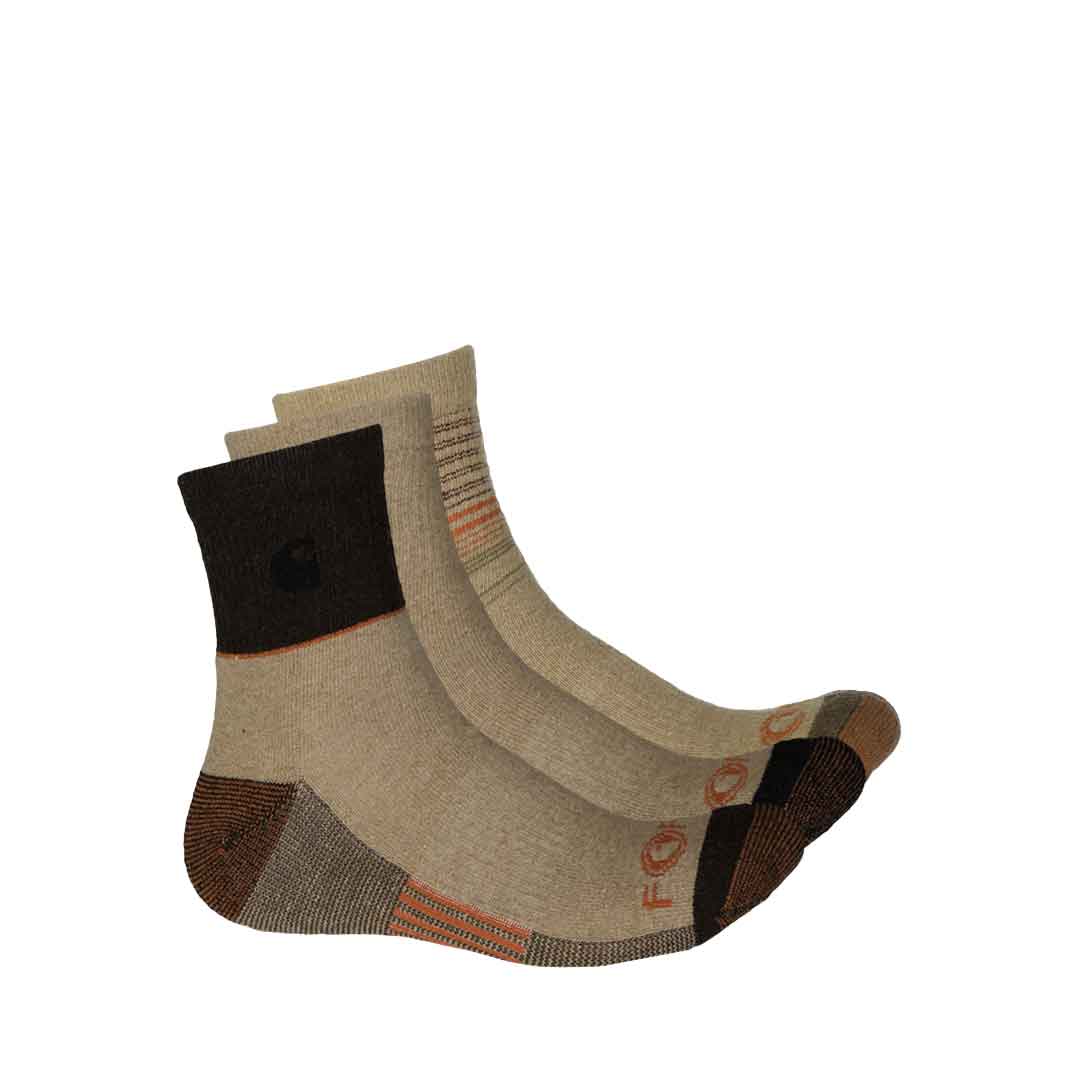 Carhartt - Men's 3 Pack 1/4 Socks (CHMA0106Q3 BRN)