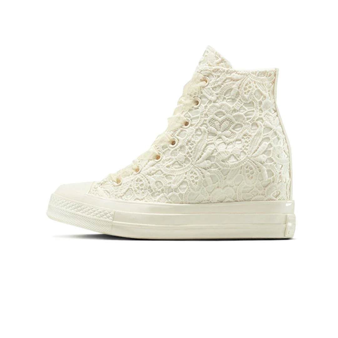 Converse - Women's Chuck 70 Wedge Platform Crocheted Satin High Top Shoes (A15086C) - Image 2