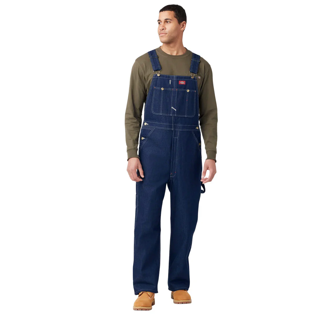 Dickies - Men's Indigo Zip Fly Bib Overalls (DB100RNB) - Image 2