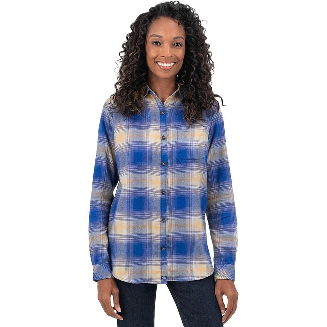 Dickies - Women's Long Sleeve Flannel Plaid Shirt (FL075C1J) - Image 2