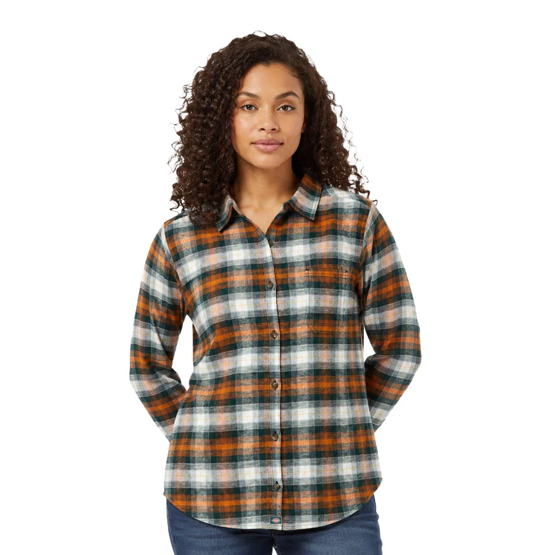 Dickies - Women's Long Sleeve Flannel Plaid Shirt (FL075C1T) - Image 2