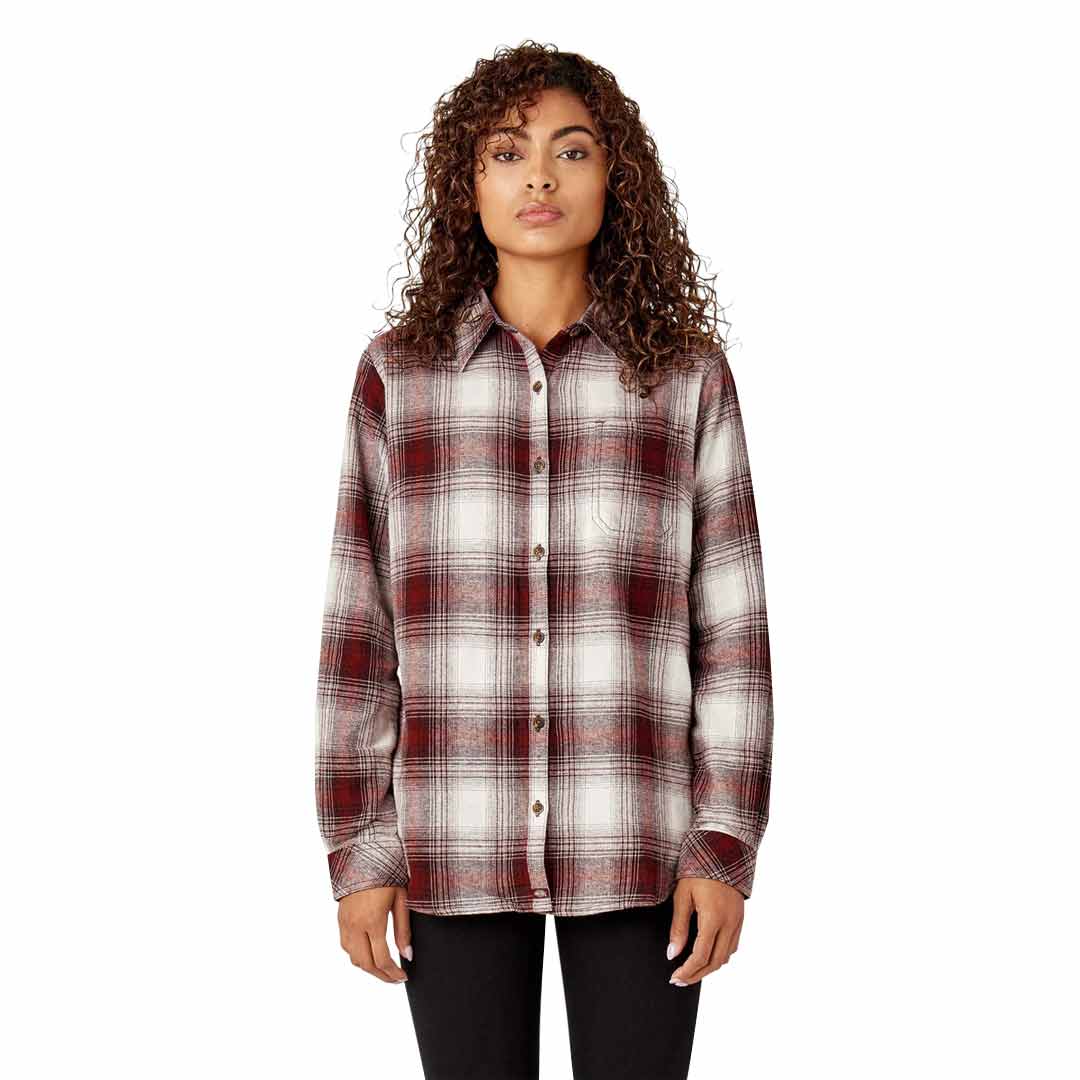 Dickies - Women's Long Sleeve Flannel Plaid Shirt (FL075C1X) - Image 2
