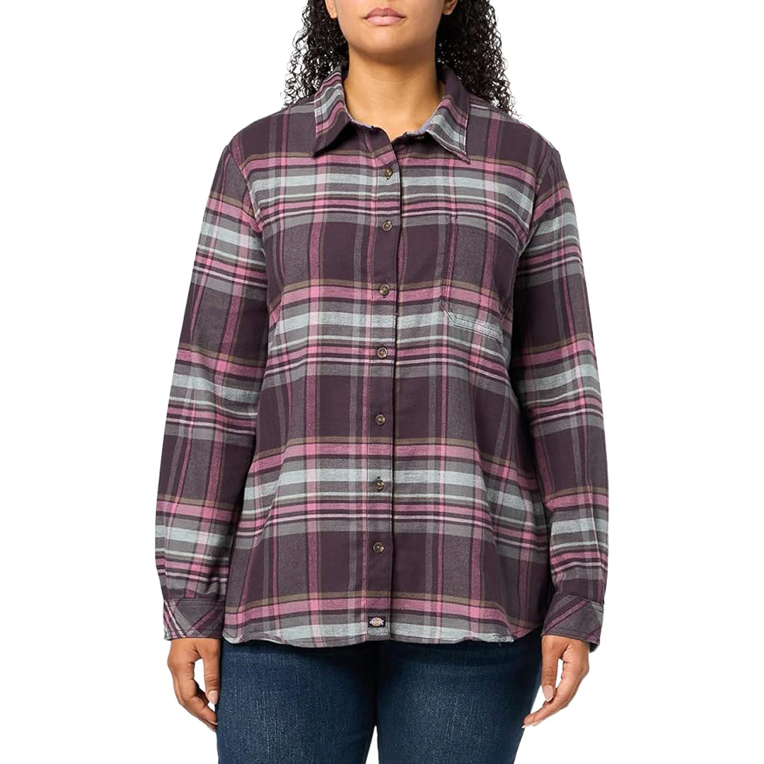 Dickies - Women's Long Sleeve Flannel Plaid Shirt (FL075J56) - Image 2