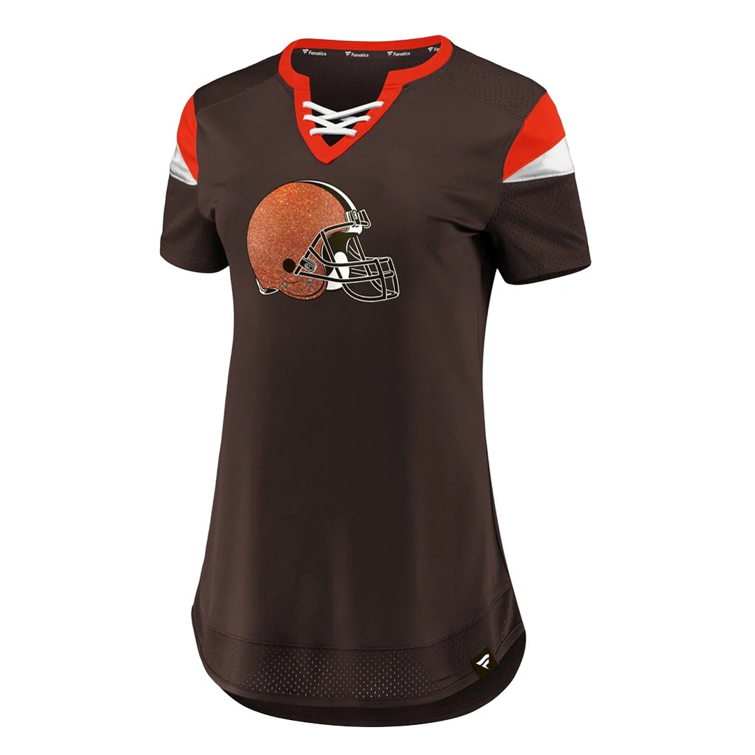 Fanatics - Women's Cleveland Browns Draft Me Lace-Up T-Shirt (3Z25 A815 93 D6J)