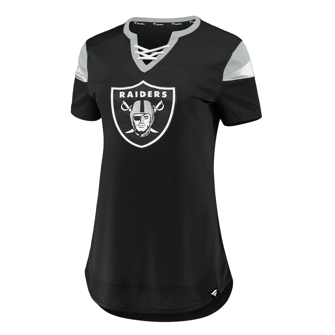 Fanatics - Women's Las Vegas Raiders Draft Me Lace-Up T-Shirt (3Z25 A811 8D D6J)