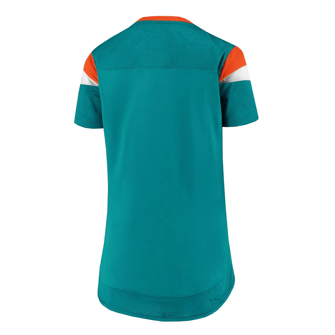 Fanatics - Women's Miami Dolphins Draft Me Lace-Up T-Shirt (3Z25 A823 9P D6J) - Image 2