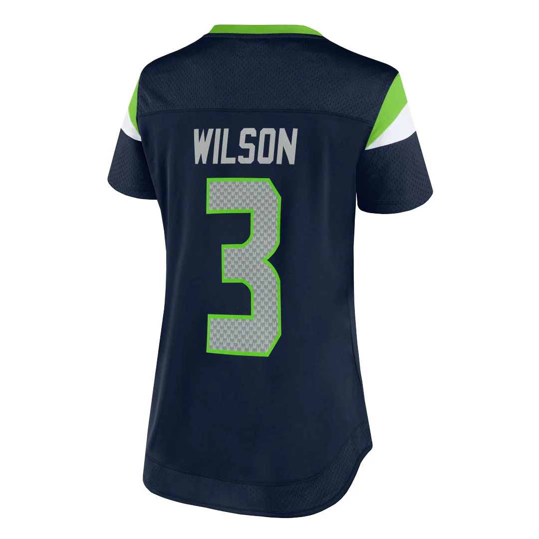 Fanatics - Women's Seattle Seahawks Russell Wilson Draft Me Lace-Up T-Shirt (3Z25 A789 78F 2DA) - Image 2