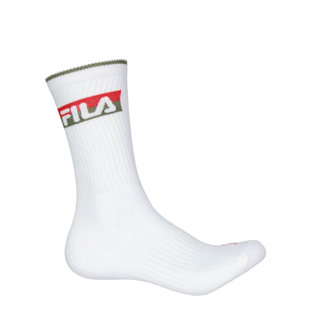 FILA - Men's 3 Pack Athletic Crew Socks (FW0103 BLKWHTGRY) - Image 2