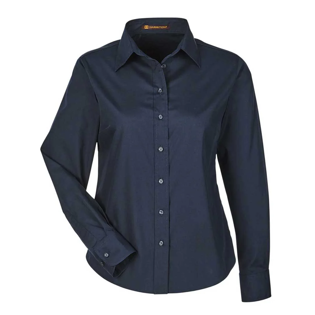 Harriton - Women's Long Sleeve Essential Poplin Shirt (M510W 54)