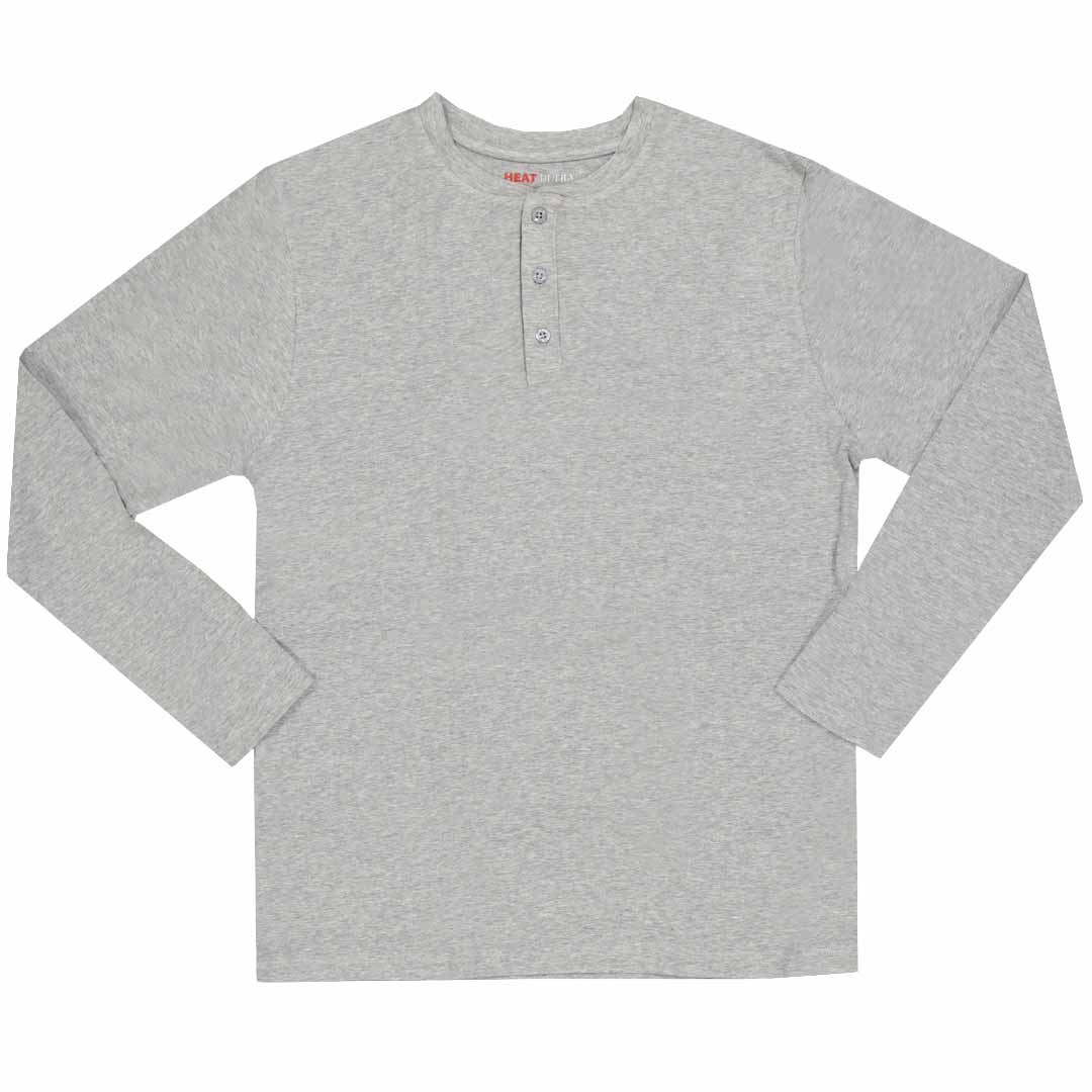 Heat Ultra - Men's Long Sleeve Henley Top (95473 GRY)