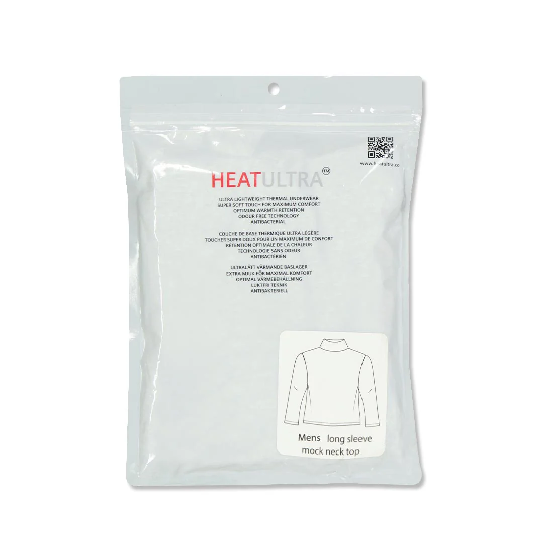 Heat Ultra - Men's Long Sleeve Mock Neck Top (88609 GRY) - Image 2