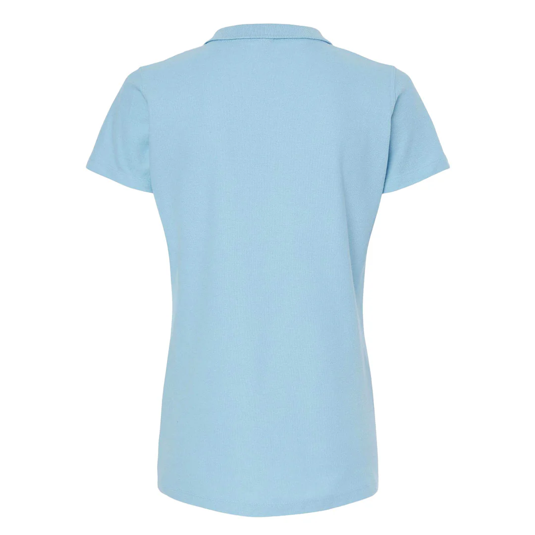 M&O - Women's Ring Spun Pique Polo (7600 LTBLU) - Image 3