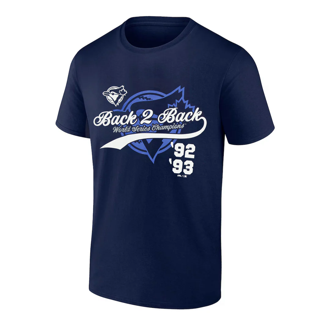 MLB - Men's Toronto Blue Jays Back 2 Back World Series Champions T-Shirt (XVML0LPMSC3A1PB 41NVY)