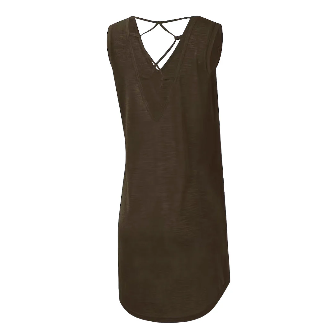 MLB - Women's San Diego Padres Game Time Slub Beach Cover Up Dress (NM250596 PADRES) - Image 2
