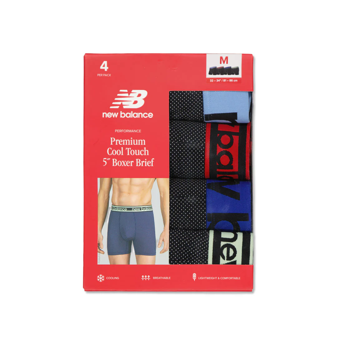 New Balance - Men's 4 Pack Premium Cool Touch 5 Inch Boxer Brief (NB 3136-4-0217N) - Image 2