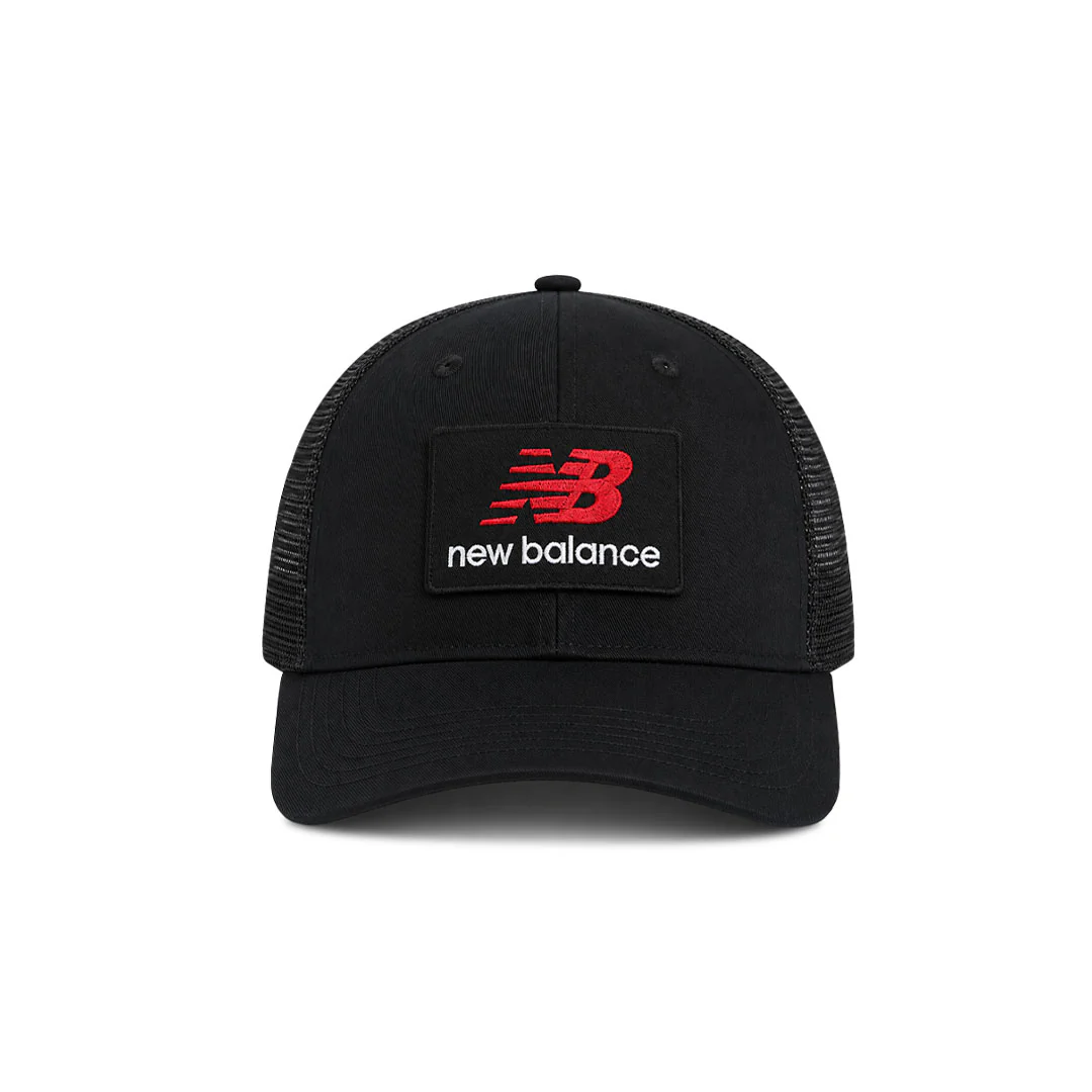 New Balance - Unisex Stacked Patch Logo Trucker Hat (LAH51016 BK)