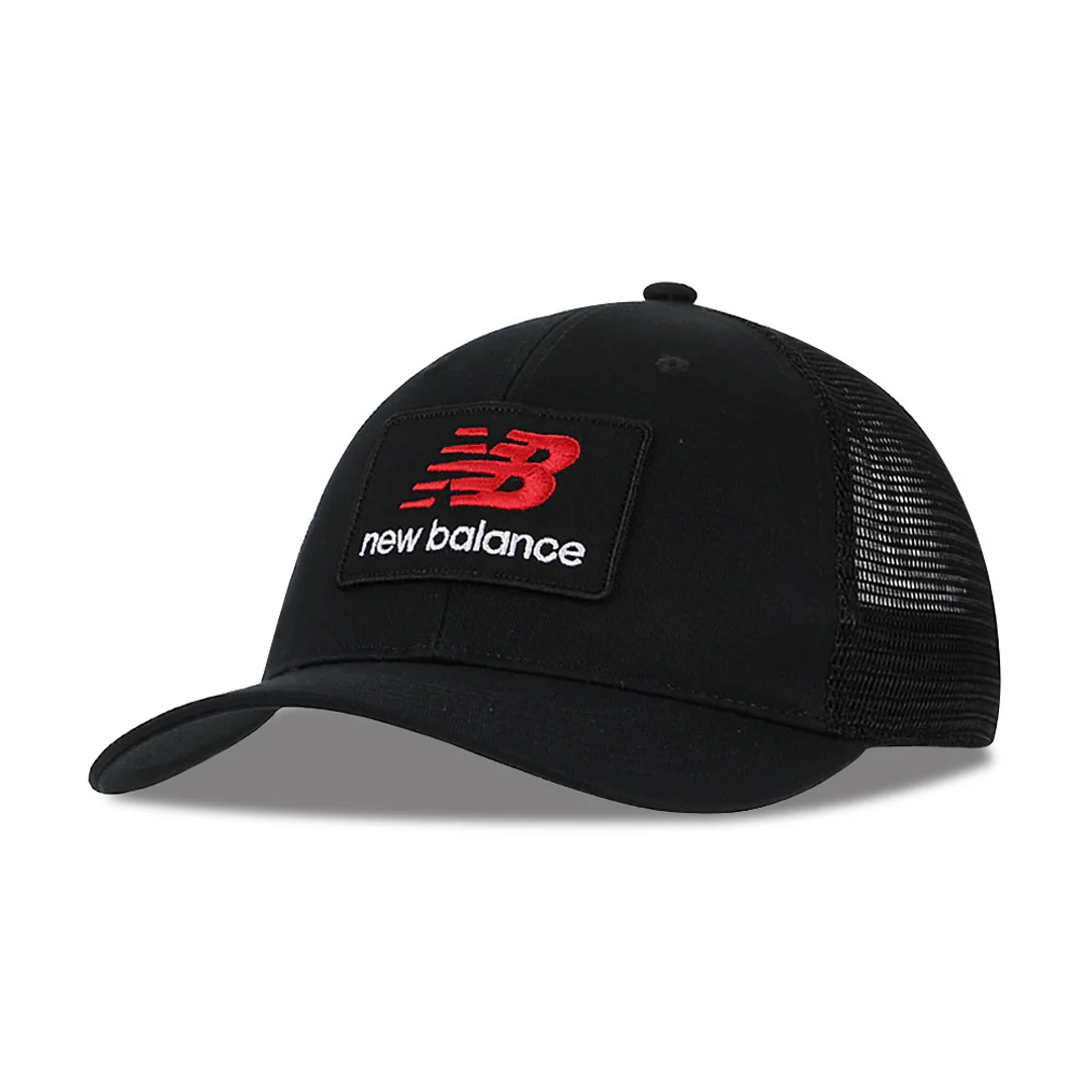 New Balance - Unisex Stacked Patch Logo Trucker Hat (LAH51016 BK) - Image 2