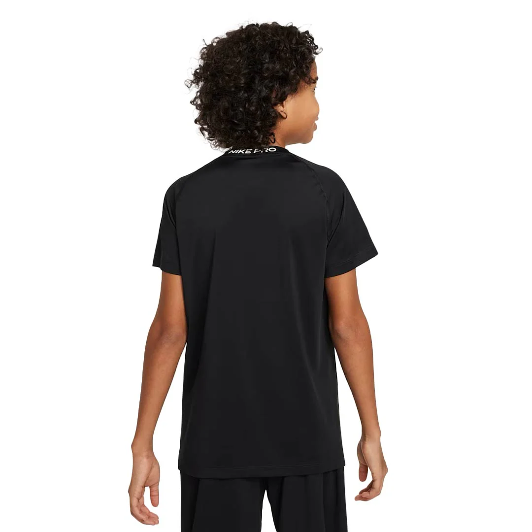Nike Pro - Kids' (Junior) Dri-Fit Short Sleeve Top (FJ6858 010) - Image 3
