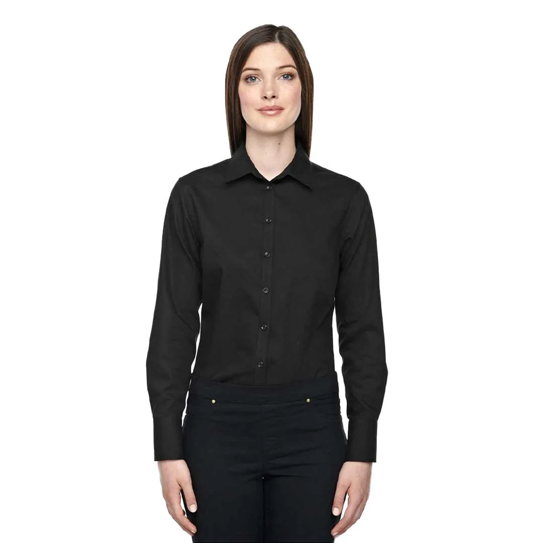North End Sport - Women's Wrinkle Free Cotton Taped Shirt (78673 703) - Image 2