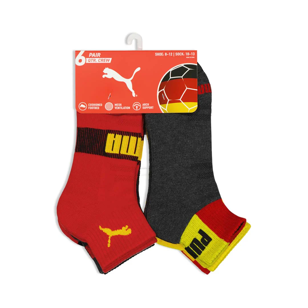 Puma - Unisex Germany 6 Pack 1/4 Crew Socks (P602683 612) - Image 8