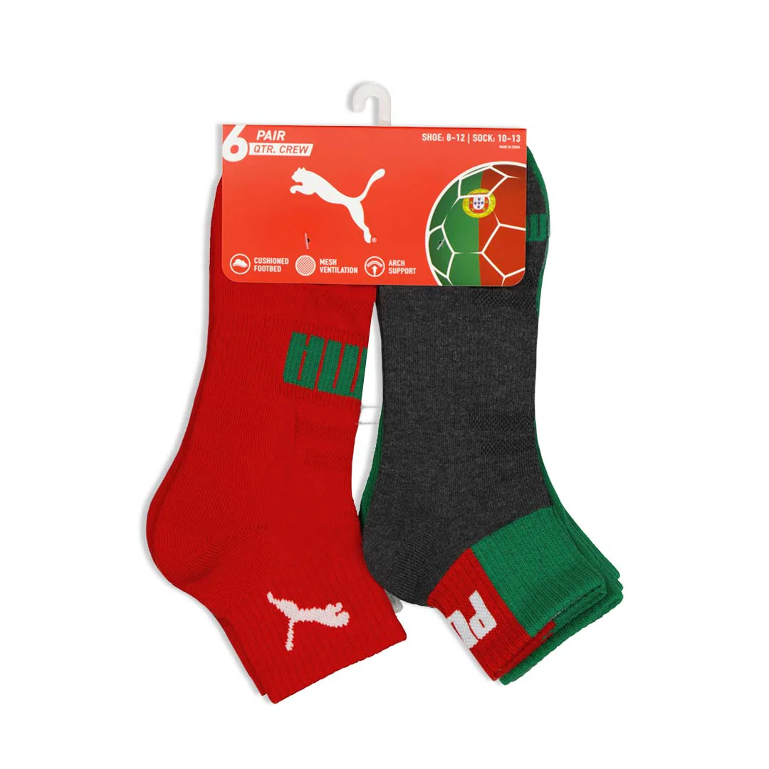 Puma - Unisex Portugal 6 Pack 1/4 Crew Socks (P602683 600) - Image 8
