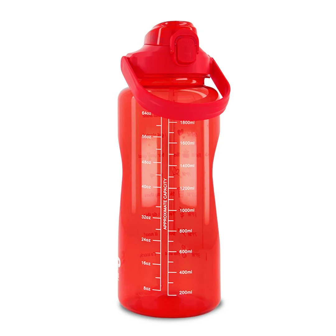 SVP Sports - 64oz Hydration Water Bottle (64OZ-REDCLEAR) - Image 3