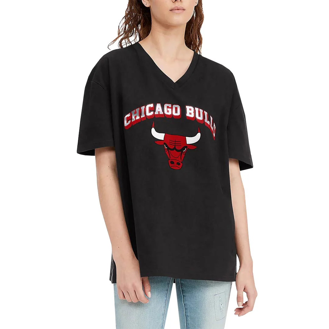 Tommy Jeans - Women's Chicago Bulls V-Neck T-Shirt (6G23B377 BULLS) - Image 2