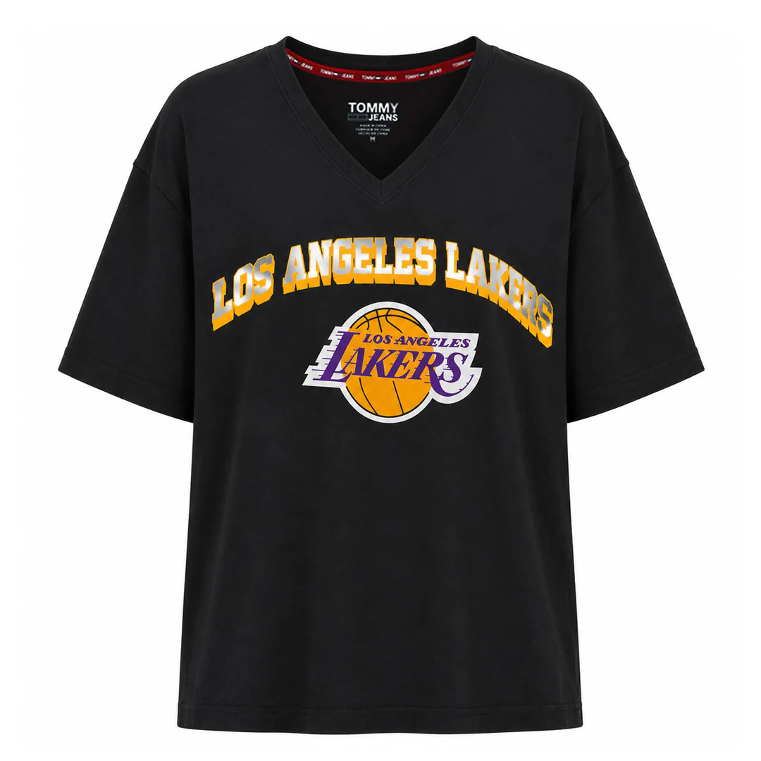 Tommy Jeans - Women's Los Angeles Lakers Oversize V-Neck T-Shirt (6G23B377 LAKERS)