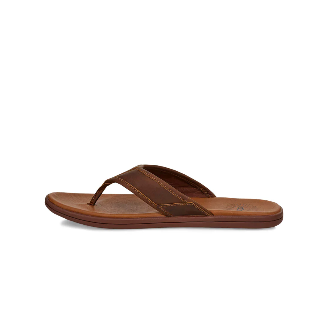 UGG® - Men's Seaside Leather Flip Flop Sandals (1102690-LUG) - Image 2