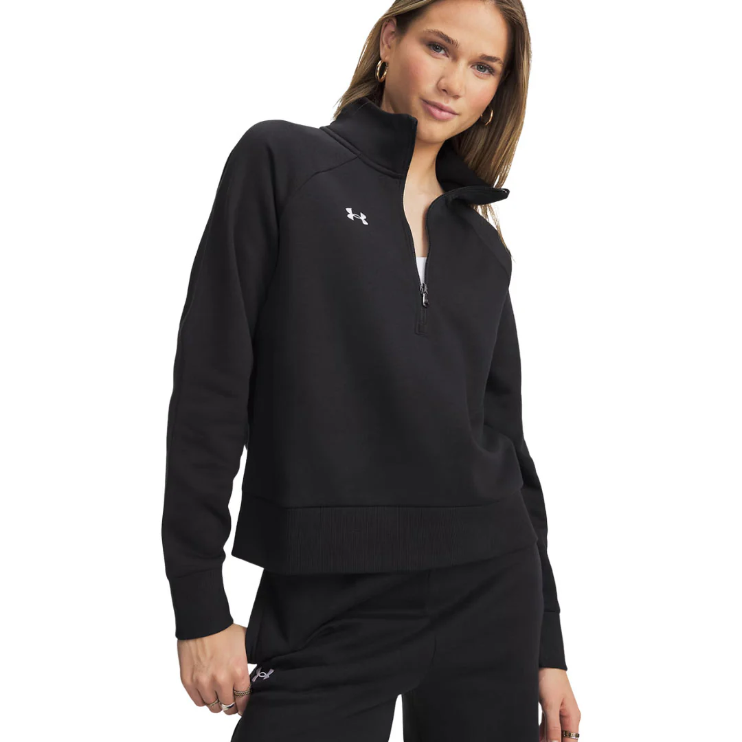Under Armour - Women's Rival Fleece 1/2 Zip Pullover Sweater (1379492 001) - Image 2